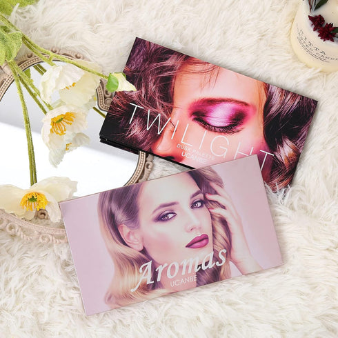 CHARMCODE 2Pcs Twilight Dusk + Aromas Nude Eyeshadow Palette Makeup Set - Highly Pigmented Blending Powder