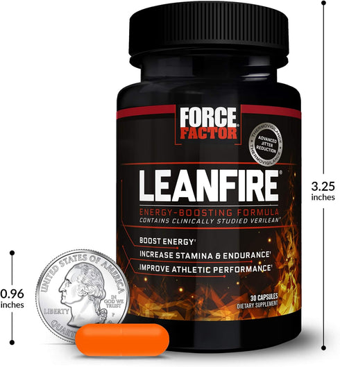 FORCE FACTOR LeanFire Pre Workout Energy Pills, 3-Pack with Green Tea Extract and Caffeine, 90 Capsules