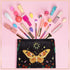 Kajaia 12 Pcs Butterfly Makeup Bag, Christmas Gifts for Women, Canvas Cosmetic Bag