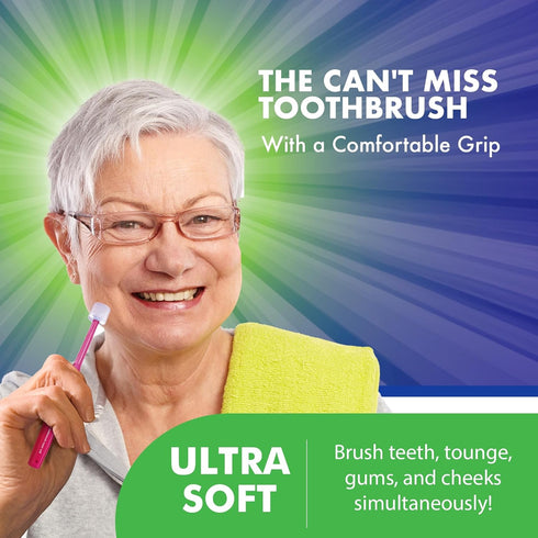 Brilliant Specialty Adult Round Toothbrush, Teal, for Sensitive Mouths with Ultra Soft Bristles, 1 Pack for Oral Care