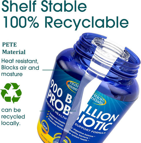 Probiotics for Women and Men, with Lactase Enzyme and Prebiotic Fiber for Digestive Health, Vegan Raw Formula