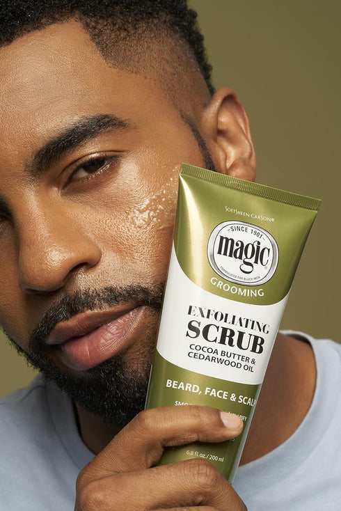 Softsheen-Carson Magic Shaving Beard Grooming Kit for Men, Cedarwood Oil Beard Butter, Scrub and Cleanser Gift Set
