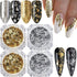 Holographic Nail Foil Glitter Flakes, 3D Sparkly Aluminum Foil Flake for Acrylic Nails Design (4 Boxes)
