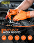 PACIFIC PPE Nitrile Disposable Gloves, Extra Strength, 8 mils, Industrial Mechanic Gloves, Heavy Duty Orange Gloves, Diamond Textured, XX-Large, 100 Count