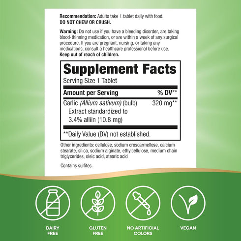 Nature's Way 5000, 100 (Packaging Garlinase Garlic Extract, Supports Heart Health*, Odor-Free, Vegan, Tablets May Vary)