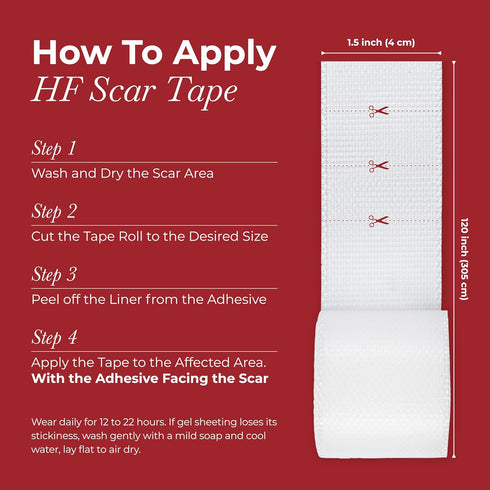 HealFast Physician Formulated Silicone Scar Sheets - Advanced Crosspolymer Medical Grade Silicone Scar Tape