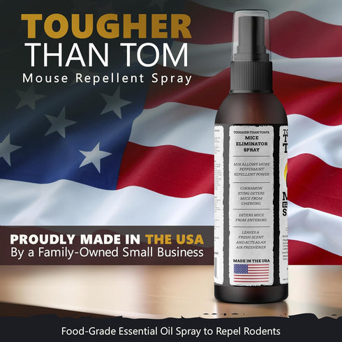 Tougher Than Tom Mouse Repellent Spray – 3 Pack - 8 fl oz Premium Cinnamon and Peppermint Oil Spray for Rodents,