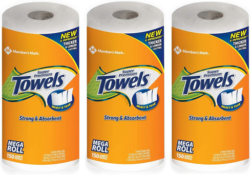MEMBERS MARK Member's Mark Super Premium Individually Wrapped Paper Towels (3 rolls, 150 sheets