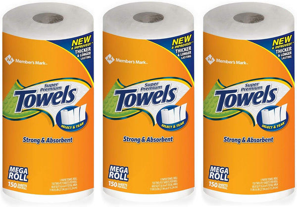 MEMBERS MARK Member's Mark Super Premium Individually Wrapped Paper Towels (3 rolls, 150 sheets