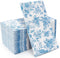 YOCHANDA 100 Pack Blue Floral Guest Hand Towels Disposable for Bathroom, Blue Floral