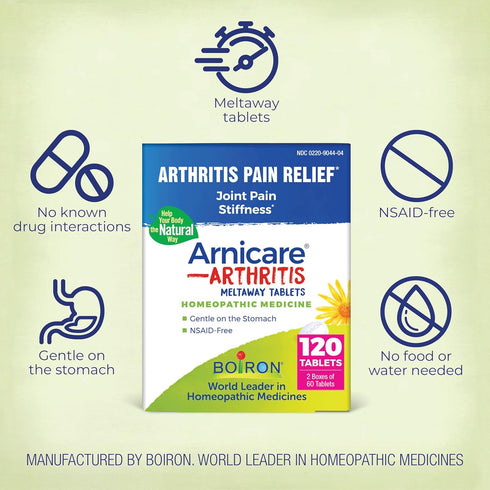 Boiron Arnicare Arthritis Tablets, 120 Count, for Arthritis Pain Relief and Joint Soreness