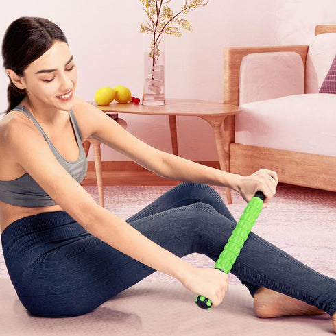 Yansyi Muscle Roller Stick for Athletes Body Massage Roller Stick for Myofascial Trigger Points and Recovery Green