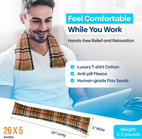 Microwavable Heating Pads by SunnyBay, Moist Heated Neck and Shoulder Wrap, 2.5 lbs, 26x5 Inches, London