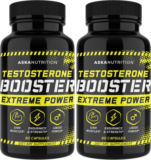 Testosterone Booster for Men, 2 PACK, Natural Test Booster with Horny Goat Weed & Tongkat Ali, Muscle Builder,