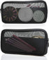 Mesh Travel Toiletry Bag - Transparent Standing Pouch, Portable Organizer, Pack of 2 (Size M), Black