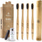 Greenzla Bamboo Toothbrushes, Wooden Toothbrush Set with Soft Bristles, Includes Travel Case