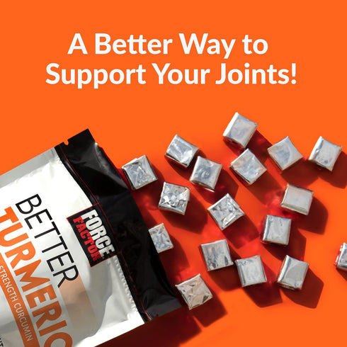 Force Factor Better Turmeric Joint Support Supplement, 120 Soft Chews with HydroCurc Turmeric Curcumin