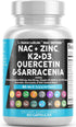 Clean Nutraceuticals NAC Supplement - N-Acetyl Cysteine 1000mg, Vitamin D3, K2 & More - 60 Count