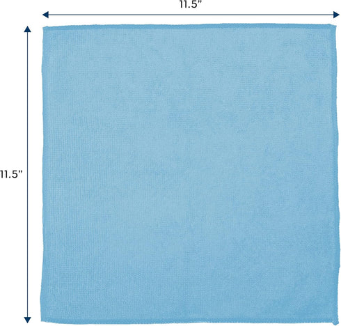 S&T INC. 100 Pack Microfiber Cleaning Cloth, Reusable Towels for Home and Cars, Light Blue, 11.5 in. x 11.5 in.