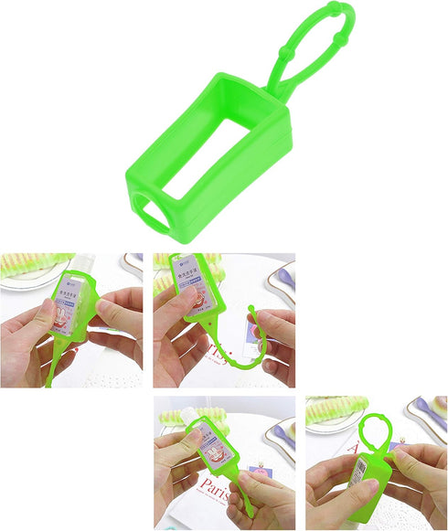 Kare & Kind 7x 30ML Backpacks, Silicone Hand Sanitizer Protective Cases (empty) - Soft Smooth Holders for Bottles