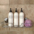 Silkscreened Empty Shower Bottle Set, 3-Pack, 16 oz Cosmo/Bullet, for Shampoo, Conditioner, Body Wash, White