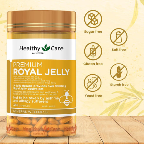 Healthy Care Royal Jelly 1000 - 365 Capsules Supplements Made in Australia