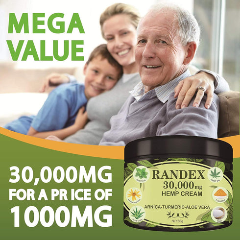 30000MG Organic Hemp Cream for Sore Muscles, Stiff Joints, and Aching Knees, Shoulders, Extra Strength