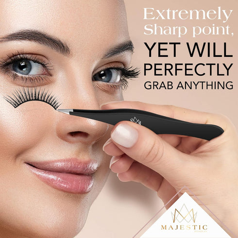 Surgical Tweezers for Ingrown Hair, Precision Sharp Needle Nose Pointed Tweezers for Splinters & Ticks Removal
