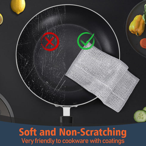 MVXMVX 3 45PCS- Set Layers Wire Dishwashing Rag Non Scratch Wire Dishcloth Home Essentials-Reusable Steel Wool Scrubber