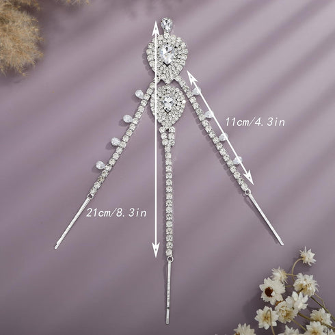 YERTTER Wedding Silver Rhinestone Head Chain Jewelry Forehead Clip Headpiece Hair Accessories for Women