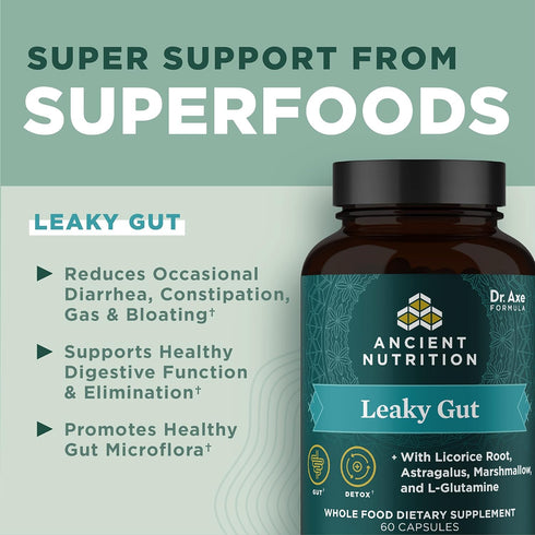 Gut Health Supplement by Ancient Nutrition | Leaky Gut Capsules, 60ct with Licorice Root, Gluten Free