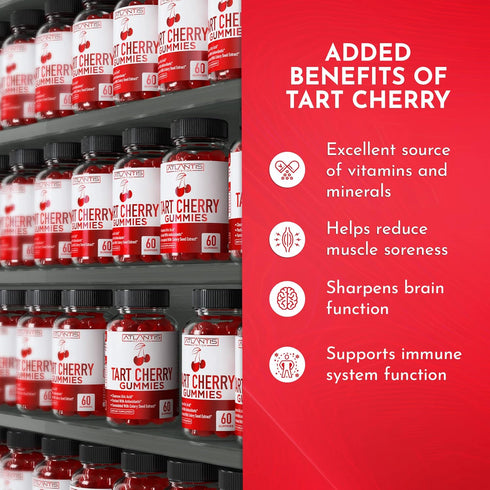 Tart Cherry Gummies with Celery Seed Extract - Advanced Uric Acid Cleanse for Gout Relief, 60 Gummies