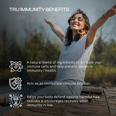Immunity (60 Count) Tru Dietary Supplement with Elderberry, Propolis, Echinacea, Vitamin C & Beta Glucans Daily