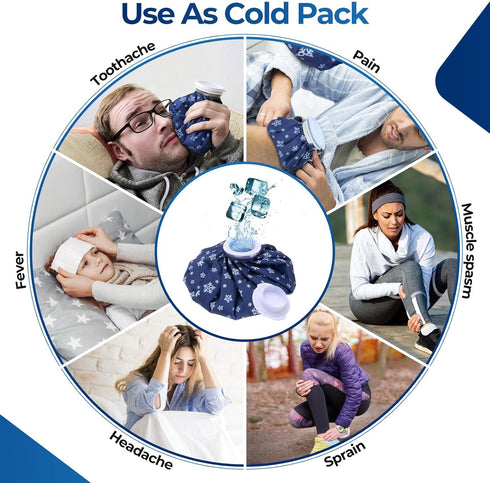 Ice Pack for Injuries Reusable - Ohuhu 3 Packs Ice Cold Packs for Hot & Cold Therapy, 3 Sizes, Snowflake Design