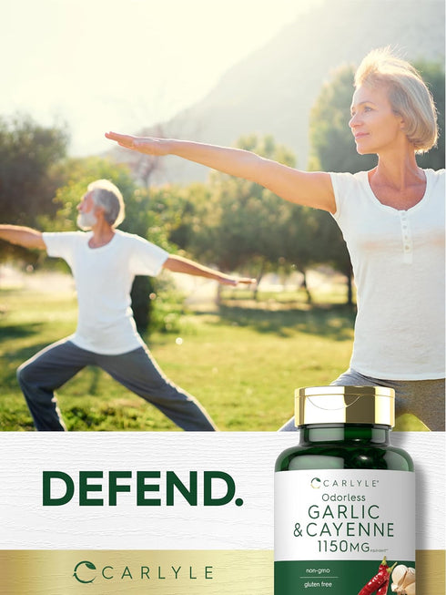 Carlyle Garlic and Cayenne 1150mg | 200 Softgels | Non-GMO, Gluten Free Dietary Supplement
