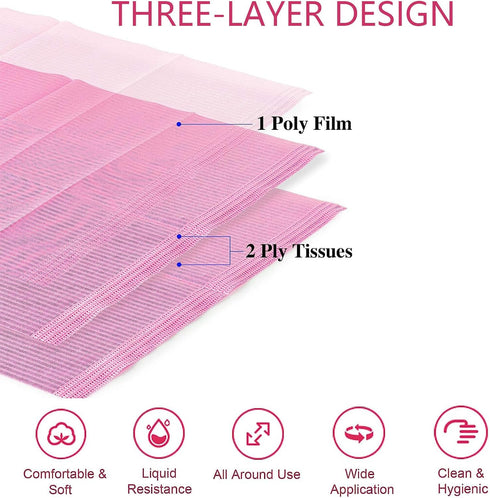 Nail Art Table Mats Disposable Nail Paper Towels,50PCS Pink Waterproof 3 Ply Nail Art Paper 13" X 17" Pads for Nail Table Decoration Kit,Nail Art Accessories