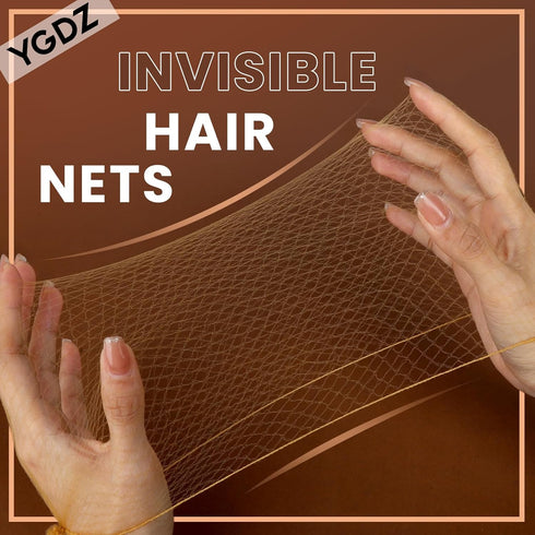YGDZ 50cm Light Coffee Hair Nets for Buns, 40pcs - Nylon Mesh Hair Accessories for Women, Girls, with Bobby Pins