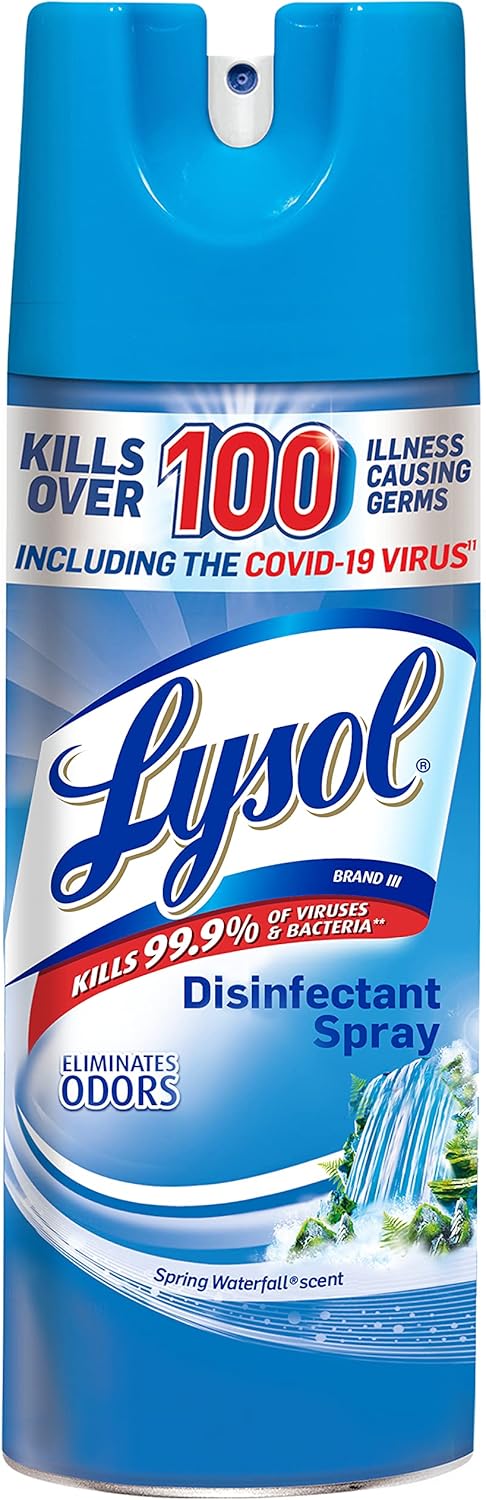 Lysol Disinfectant Spray, Antibacterial and Sanitizing Spray, Spring Waterfall, 12.5 Fl Oz (Packaging May Vary)