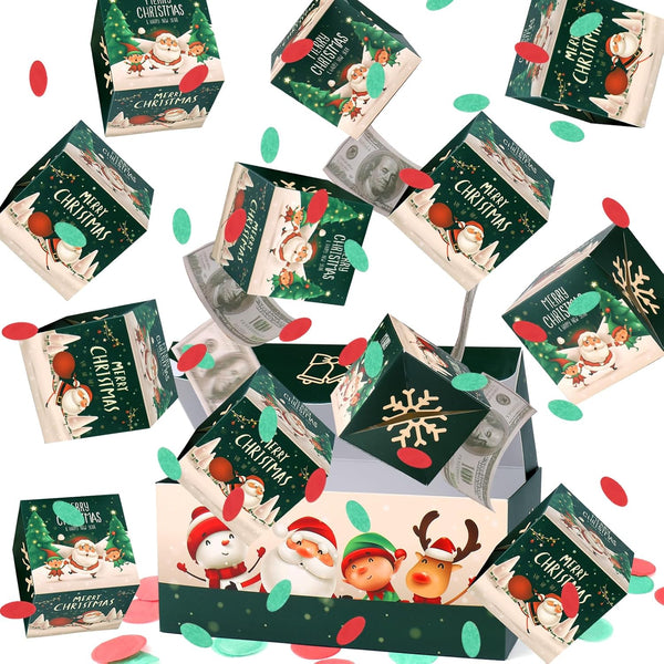 BABORUI Christmas Surprise Gift Box with Confetti, Seeroze Money Box for Cash