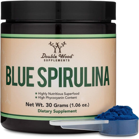Blue Spirulina Powder, Maximum 35% Phycocyanin Content, Superfood Powder for Smoothies and Plant Food Coloring