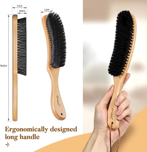 BFWood Clothes Brush, Boar Bristle Lint Brush for Suits, Cashmere, Wool, Velvet, and Pet Hair