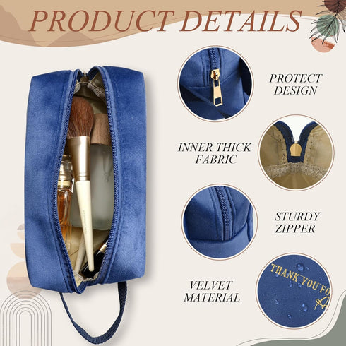 Buryeah Inspirational Velvet Makeup Bag Organizer - Teacher Nurse Appreciation Gift, Thank You Gift for Employee