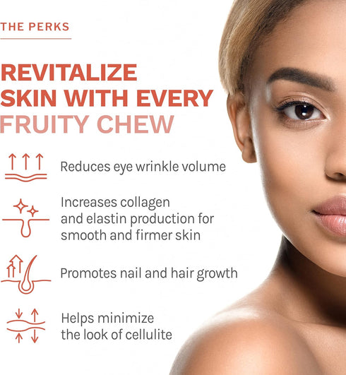 Reserveage Beauty Collagen Replenish Chews, Supplement for Skin Care & Hair Growth, 60 Soft Chews (20 Servings)