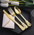 N9R 120 Pcs Gold Plastic Silverware Set, 40 Forks, 40 Spoons, 40 Knives, Disposable Gold Cutlery for Weddings and