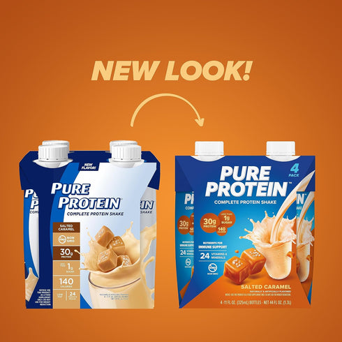 Salted Caramel Shake, Ready to Drink Keto-Friendly, Vitamins A, C, D, E Plus Zinc, 11 Oz, 12 Count
