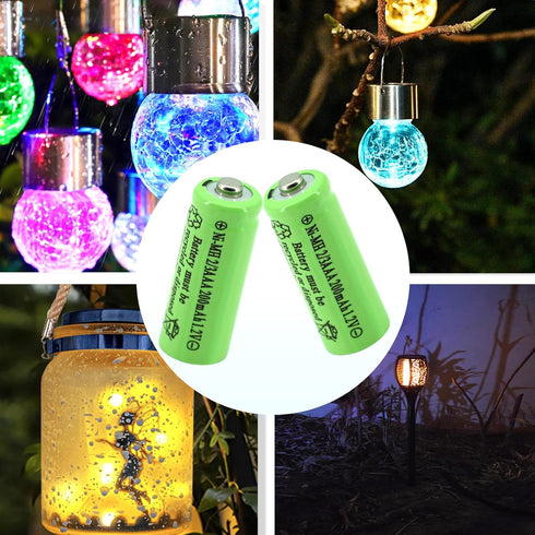 Yibatopow 8 Packs 2/3AAA 1.2v 200 Batteries,2/3 Ni-MH mah Rechargeable AAA Battery for Solar Lights,Outdoor Solar