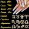 JERCLITY 24 Pieces Gold Alloy Zodiac Nail Charms, 12pcs Zodiac Signs Nail Studs, 12pcs Constellation Words Nail Charms