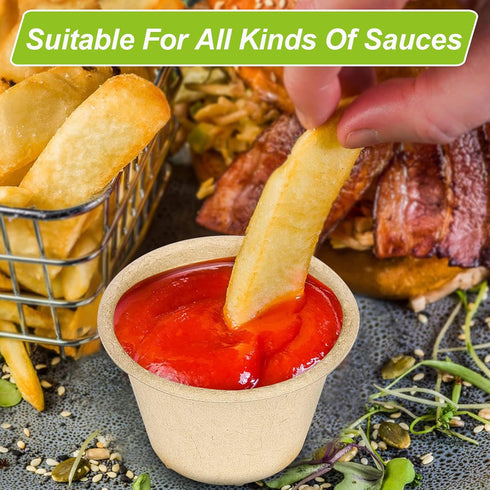 4 oz Small Paper Bowls, 100 Pack Disposable Compostable Bagasse Fiber Bowls for Condiments, Sauce, Ice Cream