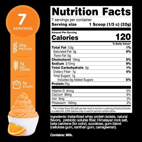TransformHQ Whey Protein Isolate (WPI) Orange Whip Flavored 7 Servings - Preformance Protein Powder