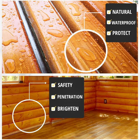 32 OZ Pure Tung Oil for Wood Finishing with Brush - Waterproof Wood Sealer for Indoor and Outdoor Use